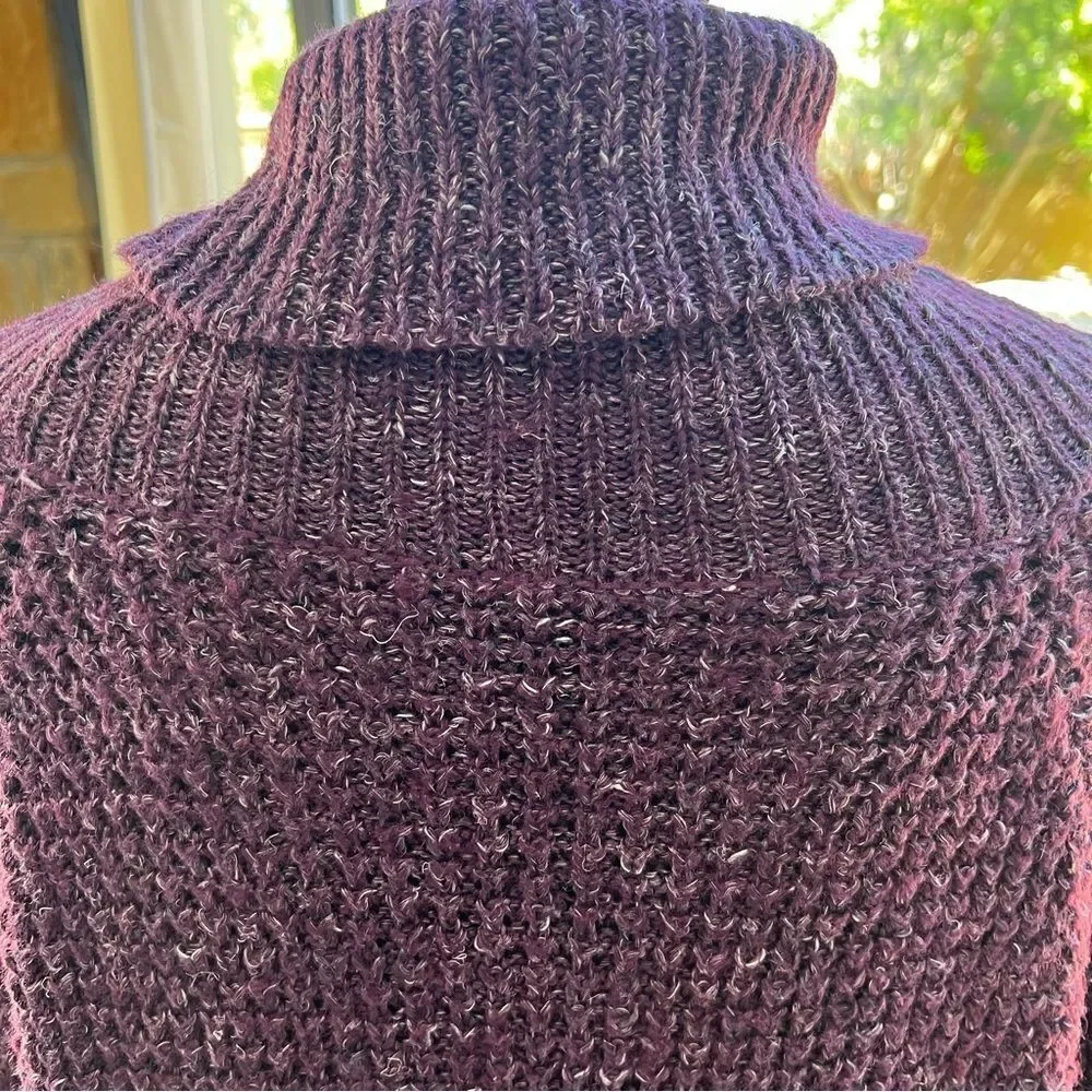 HOST PIC BOHO  Free People Dylan Tweedy Cowl Neck Sweater Plum color SZ M - Picture 5 of 9